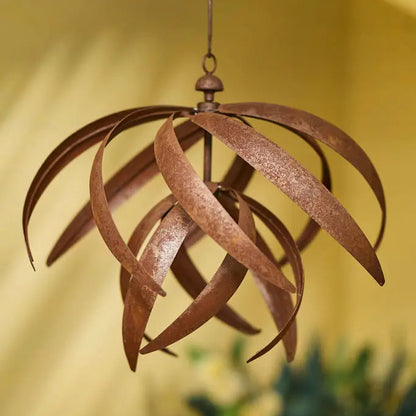 Wind Spinner Rust Hanging Lotus