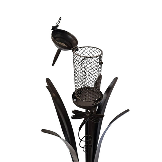 Bulrush & Dragonfly Birdfeeder Stake
