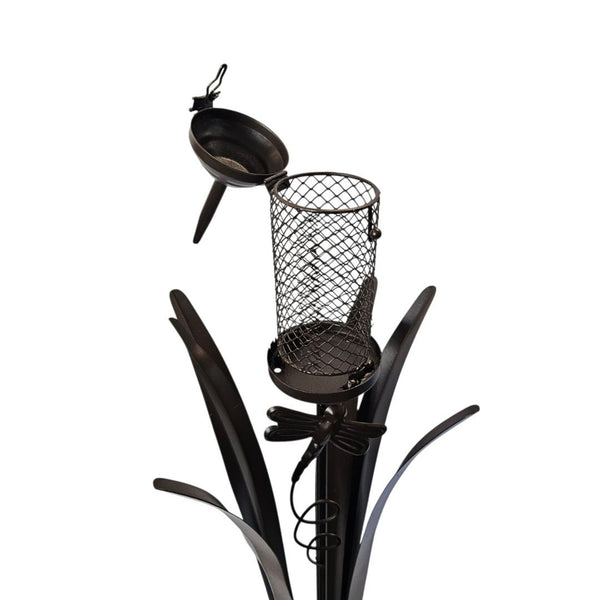 Bulrush & Dragonfly Birdfeeder Stake