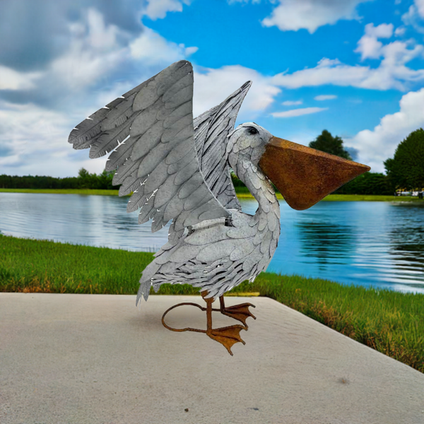 Flapping Pelican Statue 46x42x50cm