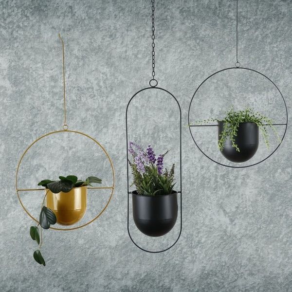 Halo Frame Hanging Planter Oval
